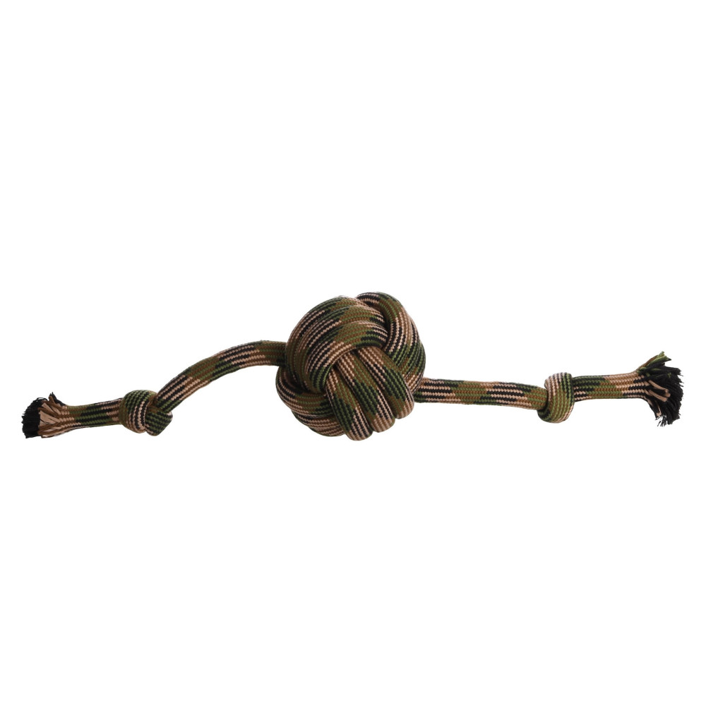 Jeux cordes pour chien Jouet Balle nouée Corde avec 2 nœuds Camouflage 65 cm pour chien
