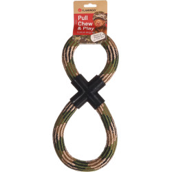 Jeux cordes pour chien Jouet corde en 8 Corde à tirer camouflage 16 x 38 x 3 cm pour chien