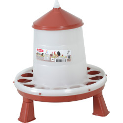 zolux Alimentador de silo de plástico com pés, capacidade 2 kg, vermelho baixo Alimentador