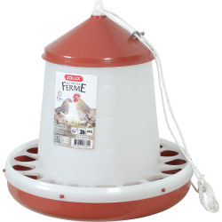 zolux Mangeoire silo en plastique rouge, capacité 4 kg, basse cour Alimentador