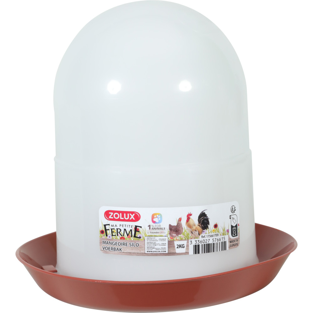 zolux Mangeoire silo en plastique 2 kg rouge pour basse cour Futterhaus