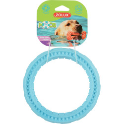zolux Moos TPR drijvend ringspeeltje ø 17 cm x 3 cm blauw voor honden Hondenspeeltje