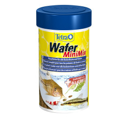 Tetra Alimento Tetra Wafer mini mix para pequenos peixes terrestres e crustáceos 52 g -100 ml Alimentação