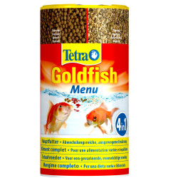 Nourriture poisson Goldfish Menu 4 en 1, 62 g - 250 ml, Aliment complet pour les poissons rouge