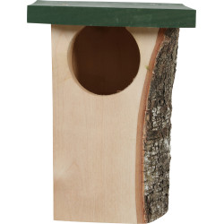 zolux Caja nido de madera maciza para pájaros de garganta roja, entrada ø 8 cm aprox Casa de pájaros
