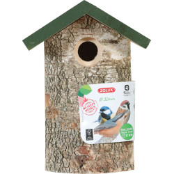 zolux Caixa de nidificação em madeira maciça ø32 mm entrada para pássaros pardais Birdhouse