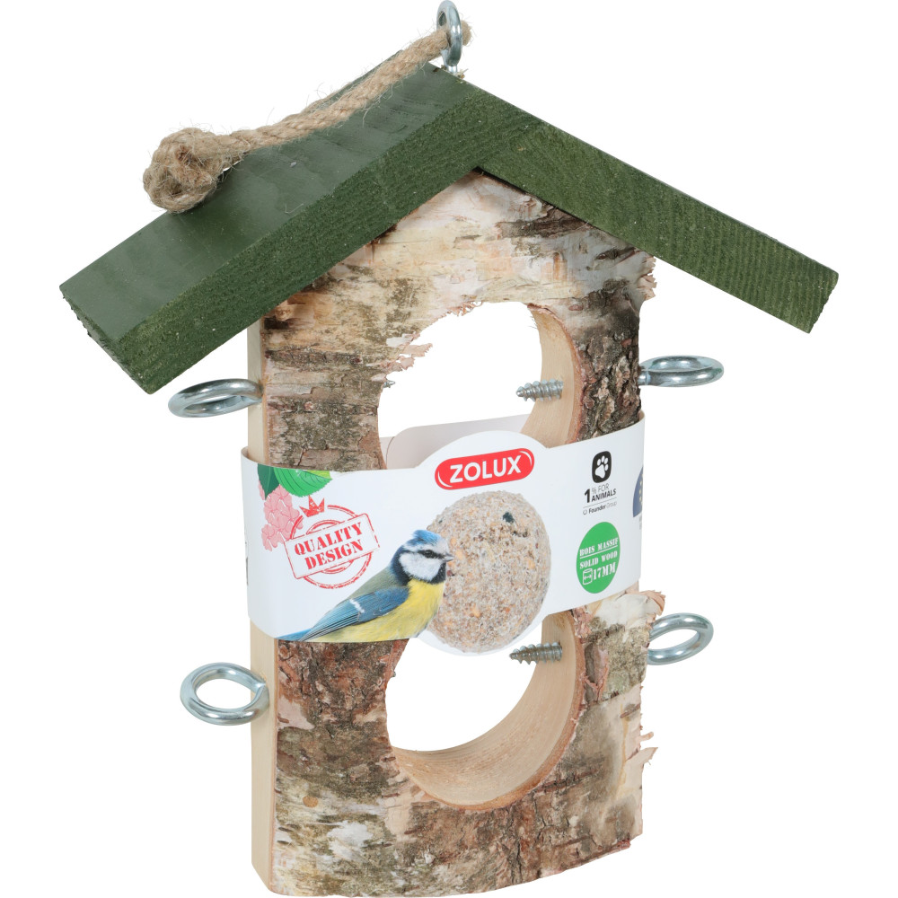 zolux Halter 2 Fettkugeln aus Massivholz für Vögel halter Kugel oder Fettbrot