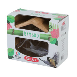 zolux Comedero de bambú para ventana S, 20 x 11x 17 cm para pájaros Alimentador de semillas