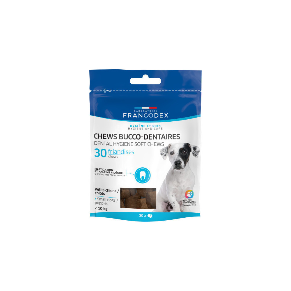 Francodex CHEWS Oral & Dental 30 Treats para cachorros e cães pequenos Guloseimas para cães