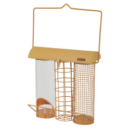 zolux Comedouro para pássaros trio laranja mel Alimentadores de aves ao ar livre
