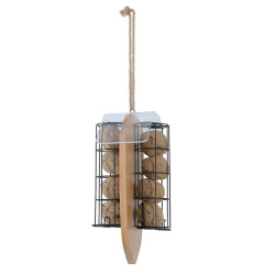 zolux Suporte para 8 bolas de gordura de bambu para pássaros suporte de bola ou almofada de lubrificação