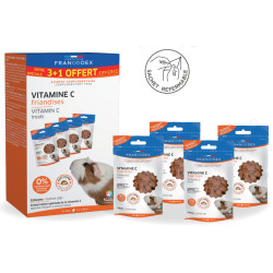 Francodex Confezione di croccantini alla vitamina C, 4 sacchetti da 50 g per porcellini d'India Snack e integratori