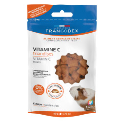 Francodex Confezione di croccantini alla vitamina C, 4 sacchetti da 50 g per porcellini d'India Snack e integratori