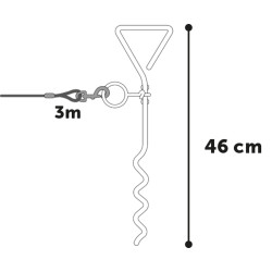 Flamingo PILKA 46CM post with 1 x 3 m tether for dogs up to 15 kg Lanyard and pole