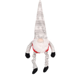 Peluche pour chien Jouet Noël Gnome gris et rouge Bardo 58 cm pour chien