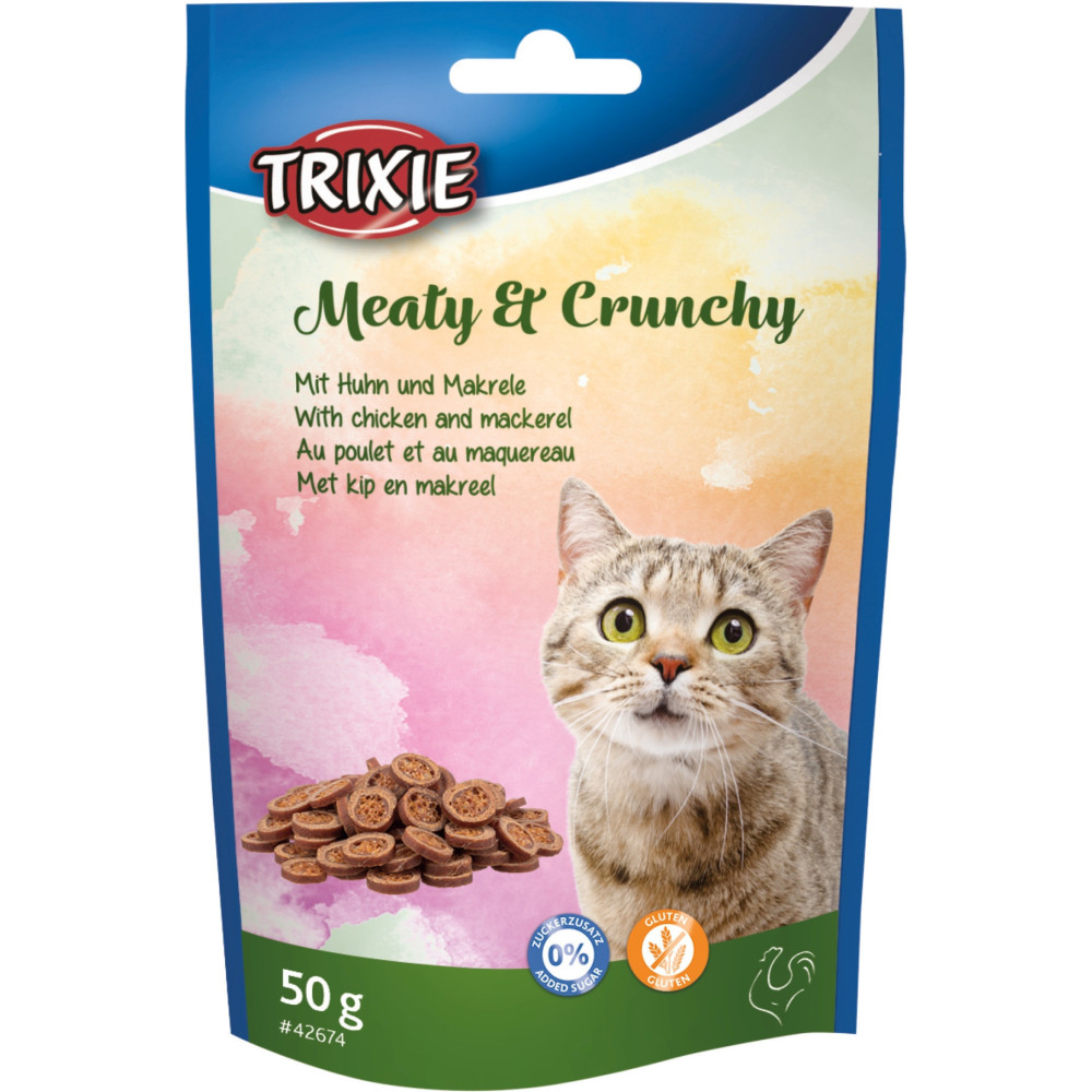 Trixie Kip & makreel traktaties 50 g voor katten Kattensnoepjes