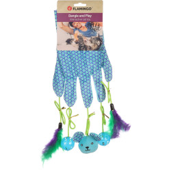 Flamingo Handschuh mit Spielzeug blau 55 cm x 3.8 cm für Katzen Angelruten und Federn