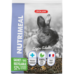 zolux Alimento granulado Nutrimeal para coelhos anões com 6 meses de idade ou mais 800g Comida para coelhos
