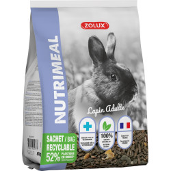 zolux Alimento granulado Nutrimeal para coelhos anões com 6 meses de idade ou mais 800g Comida para coelhos