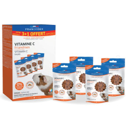 Francodex Paquete de golosinas con vitamina C, 4 bolsas de 50 g para cobayas Aperitivos y suplementos