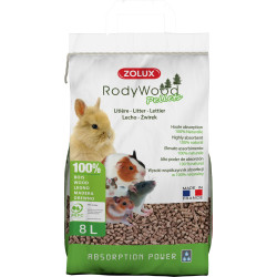 zolux Rodywood Rodent Litter Pellets 8 L, 5,64 kg Litière rongeur