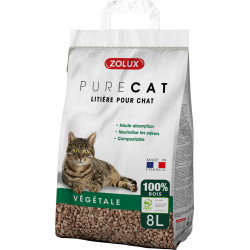 Litiere Litière végétale granules de bois PureCat 8 L soit 5.66 kg pour chat
