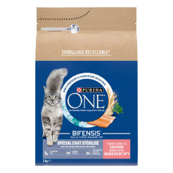 Purina PURINA ONE 3KG Salmon and Wheat Dry Cat Food for Sterilized Cats Croquette chat