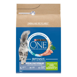 Purina Sterilized Cat Food with Turkey, PURINA ONE 3KG Croquette chat