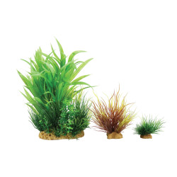 Plante artificielle Wiha n°2 plantes artificielles 3 pieces H 20 cm Plantkit décoration d'aquarium