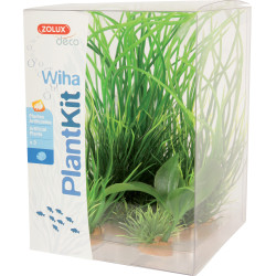 zolux Wiha n°1 künstliche Pflanzen 3 Stück H 21 cm Plantkit Aquarium Dekoration Plante