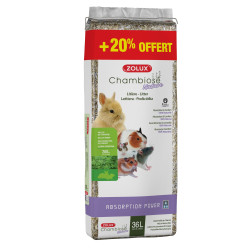zolux Cama natural de Chambiose 30L + 20% i.e. 36 L para roedores Lixo e aparas de roedores