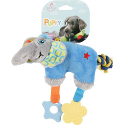 zolux PUPPY Plüschspielzeug Blauer Elefant 25 cm für Welpen. Plüschtier für Hunde