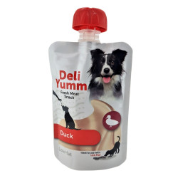 Flamingo Hundeleckerli Flasche 90 g, Geschmack Ente für Hunde Paté und Geschnetzeltes für Hunde