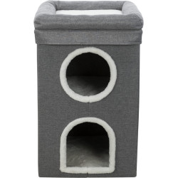 Trixie Torre del gato Saul. 39 x 39 x 64 cm. color gris. Ropa de cama