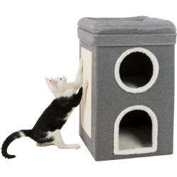 Trixie Cat Tower Saul. 39 x 39 x 64 cm. colore grigio. Biancheria da letto
