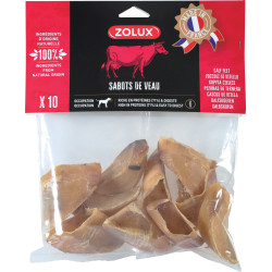 zolux Kalbshufe 10 Stück Hundeleckerli Kau-Süßigkeit