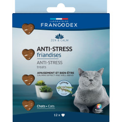 Francodex Anti-Stress-Leckerlis in Herzform x12, für Katzen Leckerbissen Katze