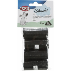 Trixie Saco preto para cocó de cão 4 x 20 sacos Recolha de excrementos