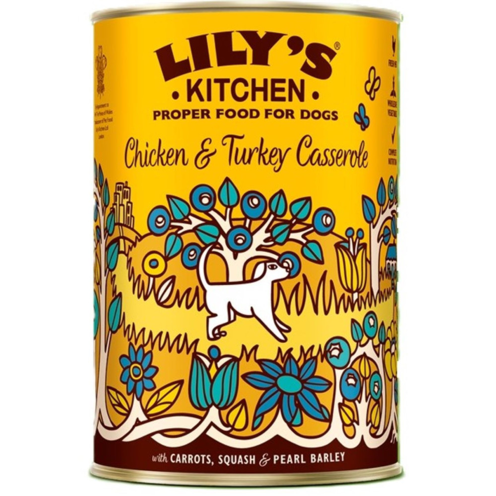 Lily's Kitchen Pâtée pour chien poulet et dinde . 400G Casserole Chicken , Turkey LILY'S KITCHEN Paté and sliced dog food
