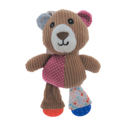 Flamingo Nilak brown teddy bear toy, with TPR feet, 19 cm, for puppy Plush for dog