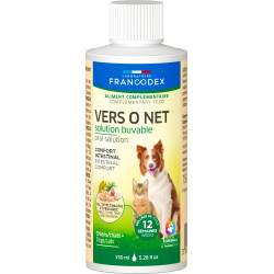 Francodex Antiparasitário Worm O Net 150 ml Solução bebível para cães e gatos antiparasitário