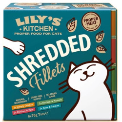 Pâtée - émincés chat 8 x 70 g Multipack Effilochés en bouillon, pour chat Lily's Kitchen