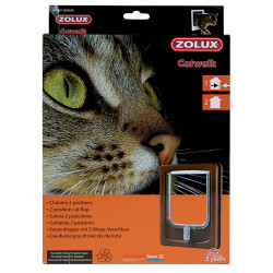 zolux 19,8 x 25 cm braune 2-Wege-Katzenklappe für Katzen Katzenklappe