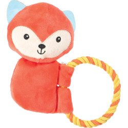 zolux Plüschtier Maxou Seil 18 cm orange Welpenspielzeug Plüschtier für Hunde