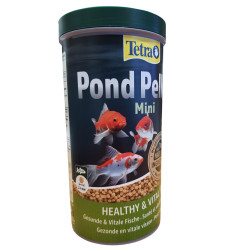 Tetra Pond Pellets mini 2-4 mm, vaso da 1 litro 260 g, TETRA per pesci ornamentali in laghetti da giardino cibo per laghetti