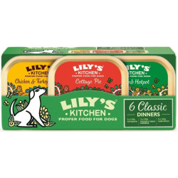 Lily's Kitchen embalagem de 6x150g de paté para cães, Lily's Kitchen Paté e Alimentos Fatiados para Cães
