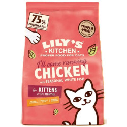 Lily's Kitchen Lily's Kitchen Getreidefreies Trockenfutter für Kätzchen mit Huhn und weißem Fisch, 800g Croquette chat