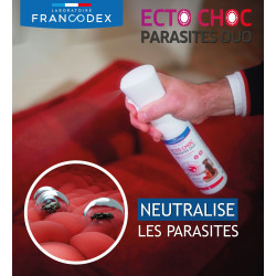 Francodex Ecto Choc Parasites duo 290 ml antiparasitario para perros, gatos y el hogar Difusor de control de plagas para el h...