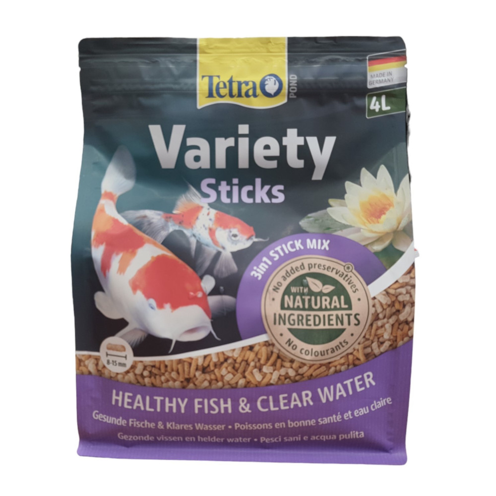 Tetra Variety Sticks 4 litros - 600 g de alimento para peixes vermelhos, Koi e seus melanotes comida de lago