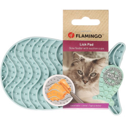Flamingo Tapete de silicone para lamber peixe verde Martha para gatos acessório alimentar